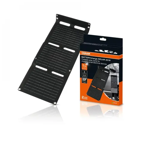 OSRAM BATTERYcharge SOLAR solární panel 20W vč. USB 1ks OFSP20