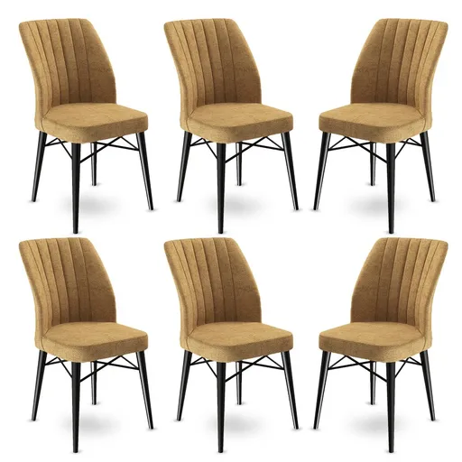 Sada židlí (6 kusů) Flex - Cappuccino, Black