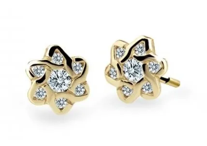 Cutie Jewellery Zlaté dětské náušnice C2149-30-X-1 bílá