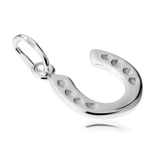 Přívěsek ze stříbra 925, podkovička pro štěstí, tečky