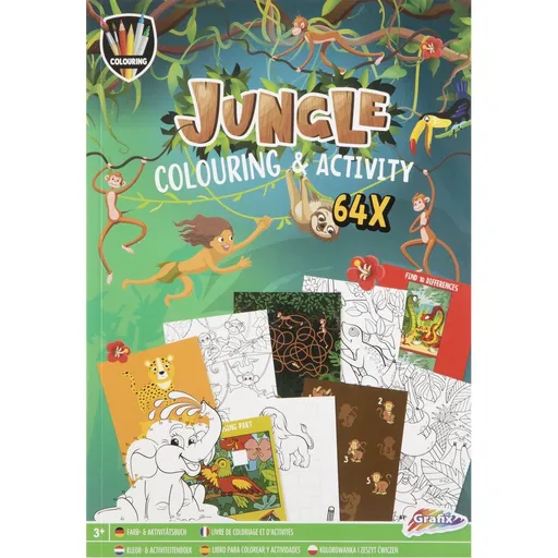 Kniha s omalovánkami a aktivitami Jungle A4