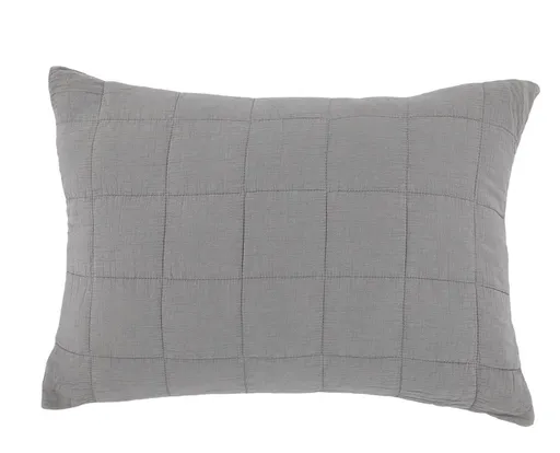 Šedý povlak na polštář s opraným vzhledem Aix Vintage Quilt - 60*40 cm Chic Antique