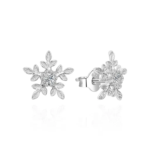 Agato Nádherné stříbrné náušnice Sněhové vločky AGT-E013PW