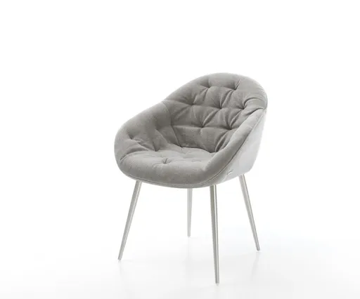 Jídelní židle Gaio-Flex strukturovaná látka Měkký šedá 4-nohá