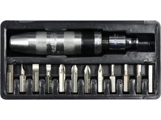 Šroubovák rázový + bity, 12 ks