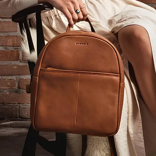 Dámský kožený batoh Burkely Terra - koňak