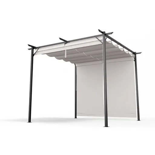 Blumfeldt Pantheon Wall Pergola, nástěnná pergola, 3 x 3 m, práškově lakovaná ocel, odolná vůči povětrnostním vlivům