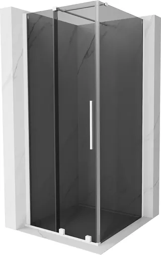 MEXEN/S Velar sprchový kout, posuvné dveře 90 x 90, grafit, bílá 871-090-090-41-20