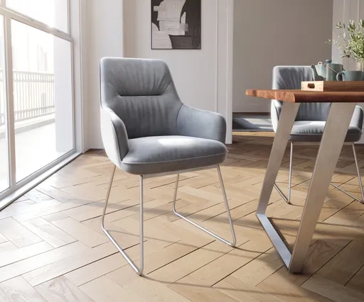 Jídelní židle Zelia-Flex s područkami tenká podnož nerezová