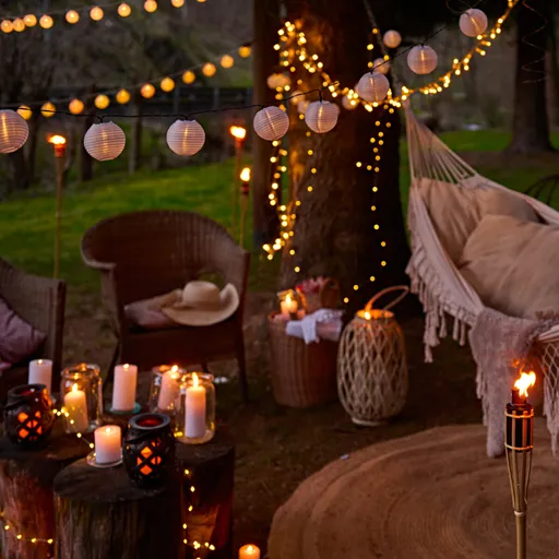 Solární světelný řetěz Lampióny