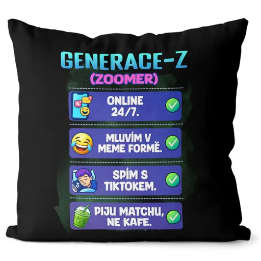 Polštář Generace Z – nastavení (Velikost: 40 x 40 cm)