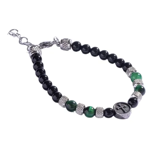 Marc Malone Korálkový náramek se zeleným křemenem MCGB5017