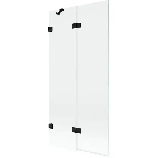 MEXEN/S Lunar vanová zástěna 2-křídlová levá 90 x 150, transparent, černá 897-090-100-70-00-L