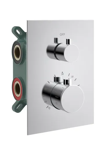 SAPHO KIMURA podomítková sprchová termostatická baterie, box, 3 výstupy, chrom KU683