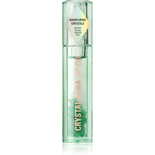 Makeup Revolution Crystal Aura olej na rty pro výživu a hydrataci odstín Aventurine Cucumber 2,5 ml