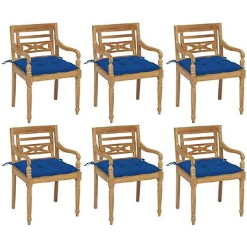 SHUMEE Židle zahradní BATAVIA s poduškami, teak 3073347 - 6ks v balení (3073347)