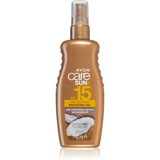 Avon Care Sun + Bronze ochranný suchý olej na opalování SPF 15 150 ml