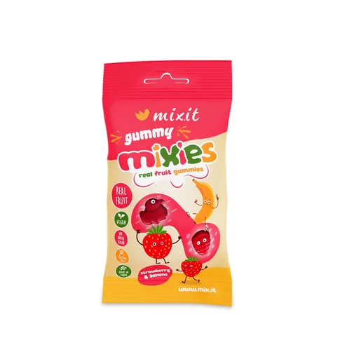 Mixit Ovocné Mixies Jahoda & Banán přírodní želé bonbony 35 g