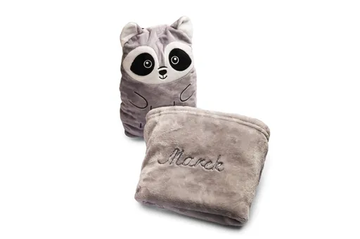 Plyšový polštářek 2v1 Mýval s výšivkou
