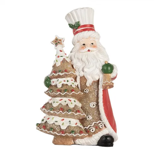 Vánoční dekorace Santa Claus se stromkem - 15*11*25 cm Clayre & Eef