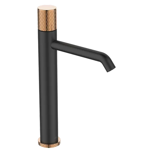 INVENA Umyvadlová baterie vysoká MOONLIGHT černá/růžové zlato  BU-77-W14-V