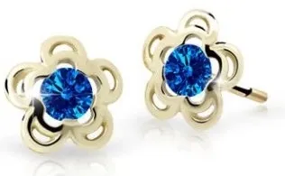Cutie Jewellery Půvabné zlaté dětské náušnice C2204-30-X-1 modrá