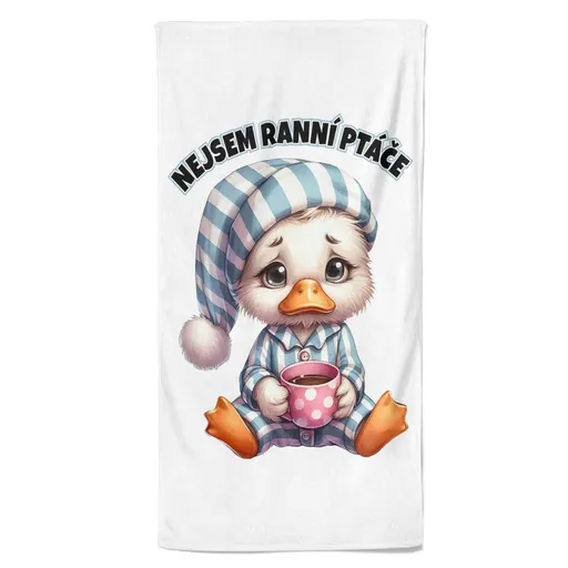 Osuška Nejsem ranní ptáče (Velikost osušky: 70x140cm)