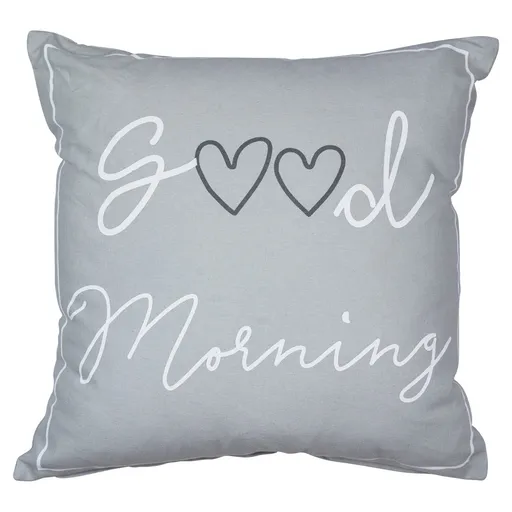 Šedý čtvercový bavlněný polštář Good morning - 45*12*45cm Mars & More