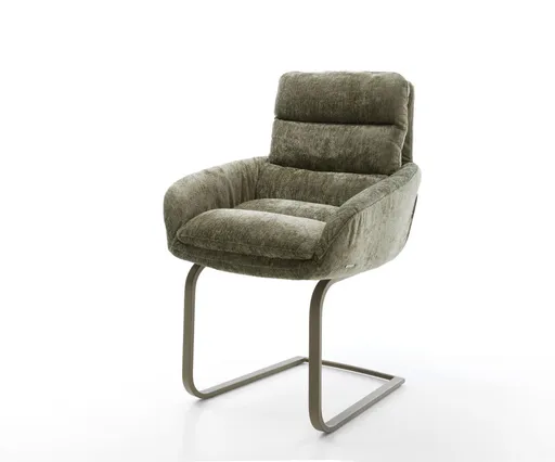 Jídelní židle Abelia-Flex s područkami žinylka olivová