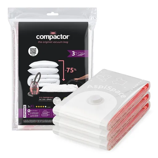 Compactor Sada vakuových úložných pytlů Aspispace XL 140 l, 80 x 130 cm, 3 ks, 3 ks