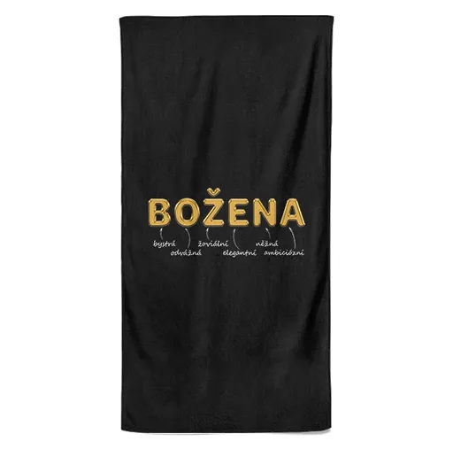 Osuška Ženská jména – GOLD (Jméno: Božena, Velikost osušky: 100x170cm)