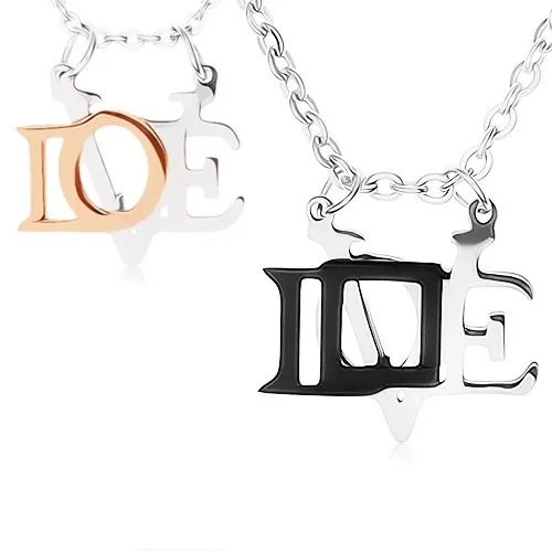 Náhrdelníky z oceli 316L pro zamilovanou dvojici, lesklé přívěsky "LOVE"