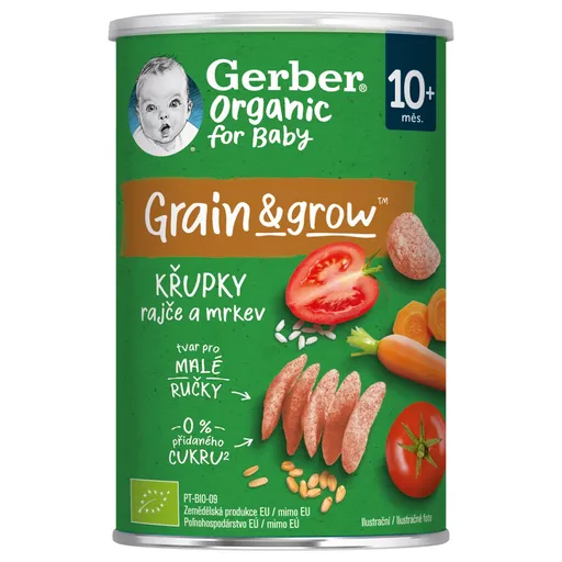 Gerber Organic Křupky rajče a mrkev BIO 10m+ 35 g
