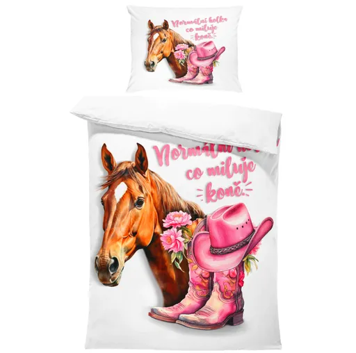Povlečení Holka co miluje koně (Rozměr : 1x140/220 + 1x90/70)