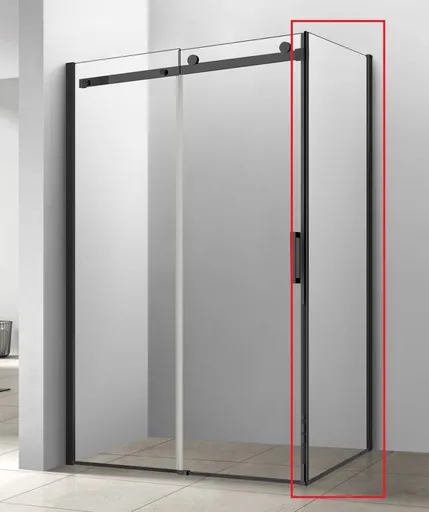 HOPA Pevná stěna BELVER BLACK Barva rámu Černá, Pevná stěna 90 Směr zavírání  Levé (SX), Výplň Čiré bezpečnostní sklo 8 mm BCBELV90PSBCL