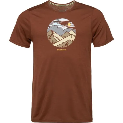 Smartwool FOURTEENER ACTIVE SHORT SLEEVE GRAPHIC TEE Pánské triko, hnědá, velikost