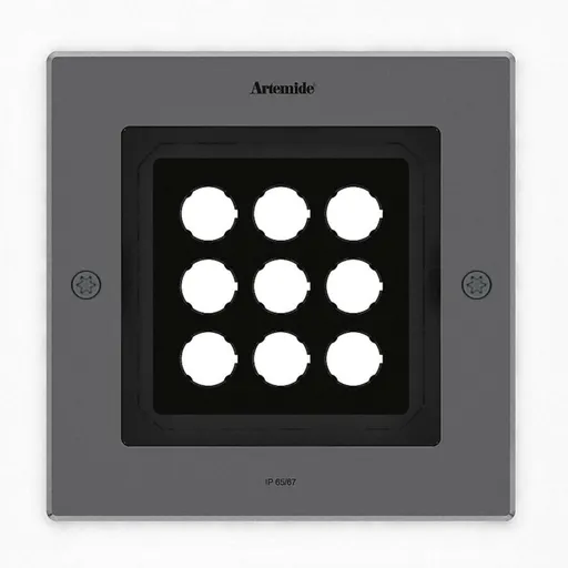 Artemide Ego 220 downlight čtverec 38d 3000K Inox IK10 T4066WFLW00