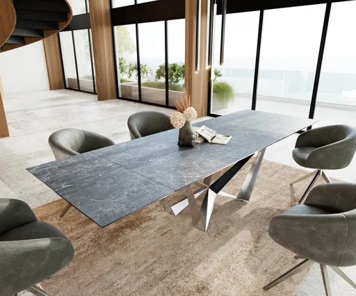 Jídelní stůl Edge 200-300x100 keramika Laminam®Nero Greco