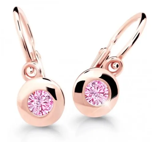 Cutie Jewellery Dětské náušnice z růžového zlata C2589-10-X-4 růžová