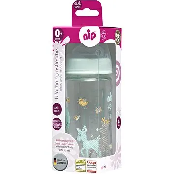 Nip Skleněná láhev se širokým hrdlem 240 ml holka (4000821350632)