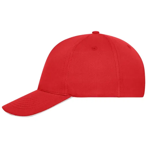 Myrtle Beach (Daiber) Kšiltovka z bio bavlny sandwich MB6238 - Červená / bílá