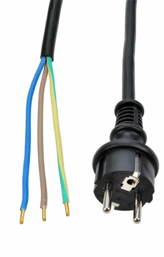 Solight flexo šňůra, 3x 1,5mm2, gumová, černá, 2,5m PF36