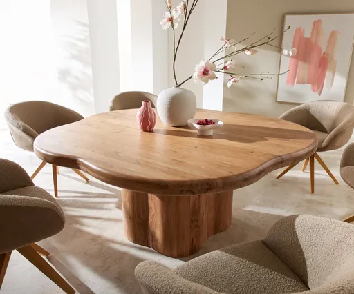 Jídelní stůl Orbion 180x175 rám z přírodního akáciového dřeva