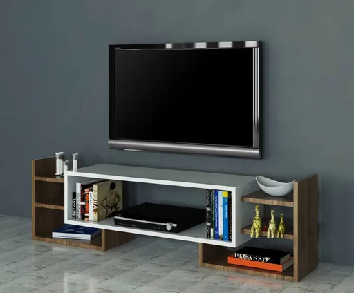 TV stěna / Sestava pod TV Sema - White, Walnut