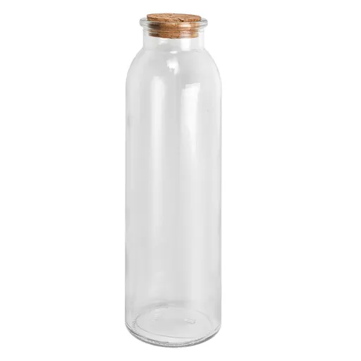 Dekorativní skleněná láhev s korkovým víčkem - Ø 5*19 cm Clayre & Eef