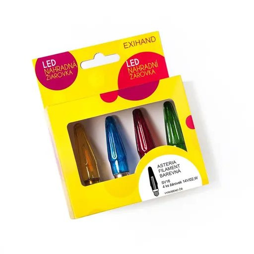 Exihand LED Blistr 4 barevné žárovky ASTERIA  FILAMENT 14V/0,1W