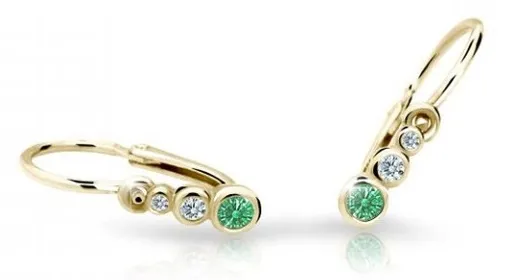 Cutie Jewellery Zlaté dětské náušnice C2255-10-X-1 zelená