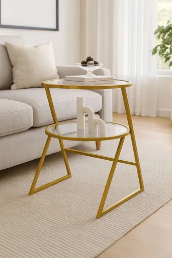 Odkládací stolek / Příruční stolek Valencia - Gold