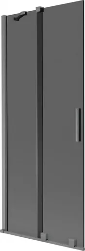 MEXEN/S Velar dvoukřídlá posuvná vanová zástěna 80 x 150, grafit, grafit kartáčovaná 896-080-000-41-66