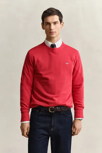 MIKINA GANT REG SHIELD C-NECK SWEAT ROSE RED